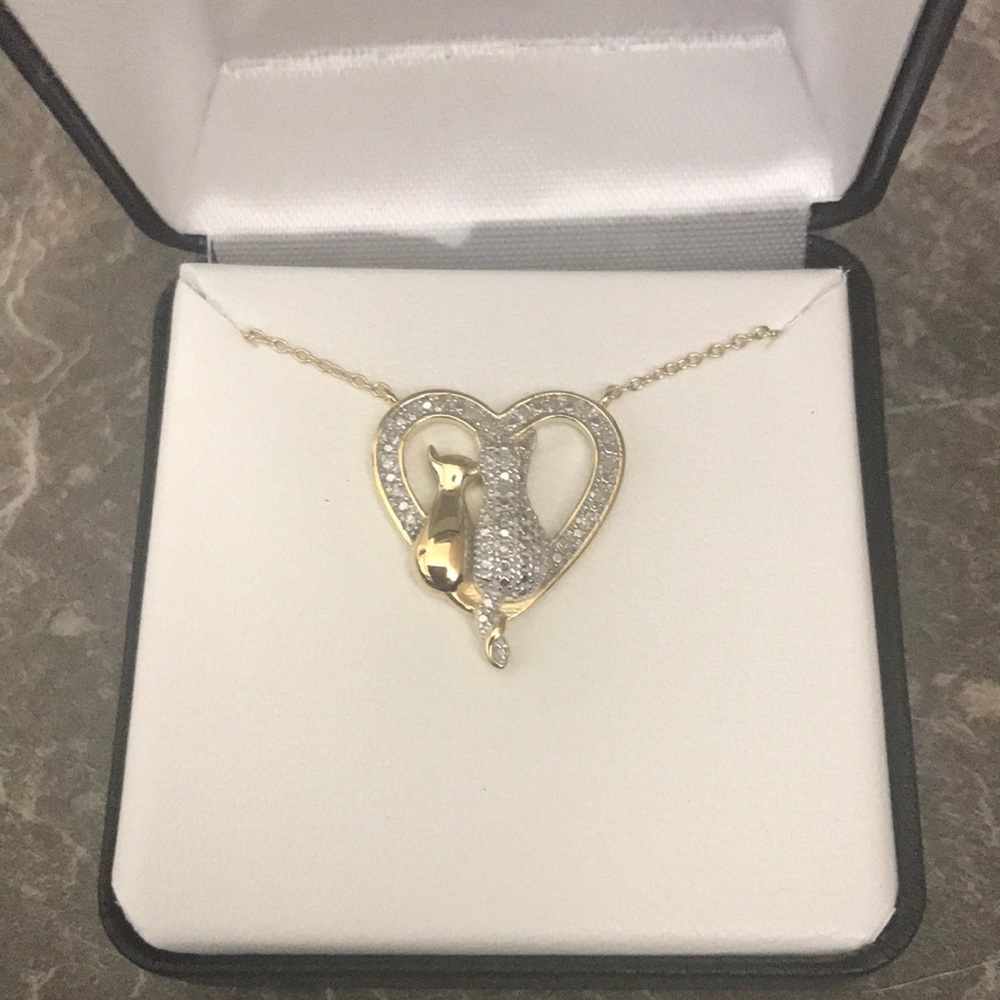 Genuine Diamond Cat Necklace